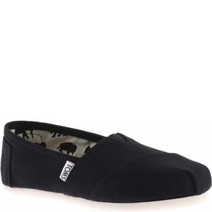 TOMS WOMEN'S CLASSIC ALPARGATA SLIP-ON SHOE BLACK CANVAS 8.5 M